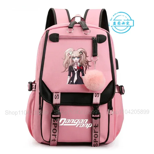 sac à dos danganronpa anime mochila, sac d'école pour étudiants, sac de voyage avec port usb, sacoche décontractée pour ordinateur portable, grand sac messager, cadeau
