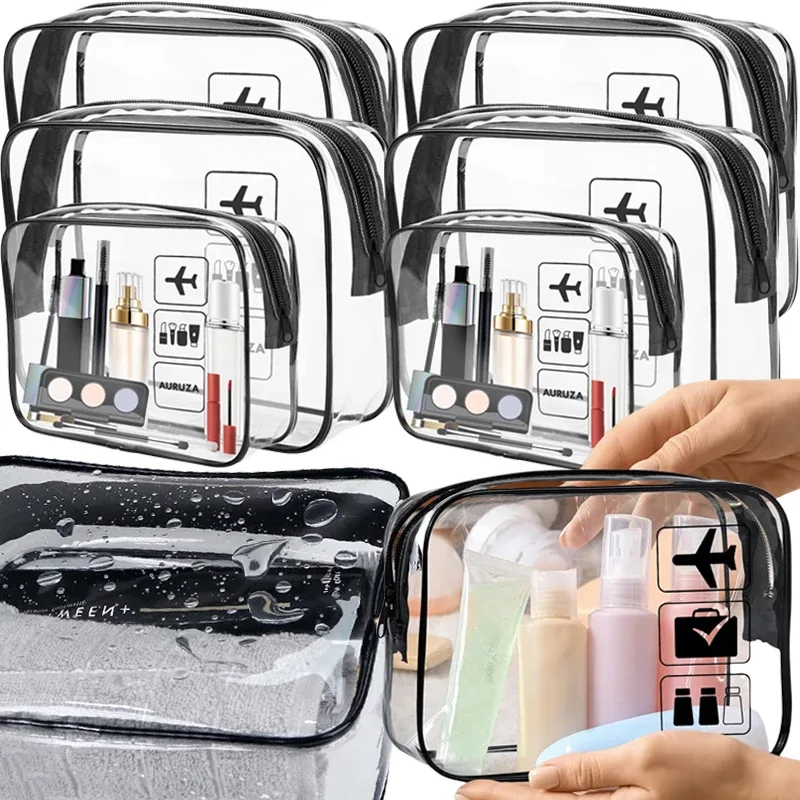 1/3 pièces transparent fermeture éclair maquillage sac organisateur boîte hommes femmes voyage clair sac cosmétique étanche toilette lavage maquillage sacs
