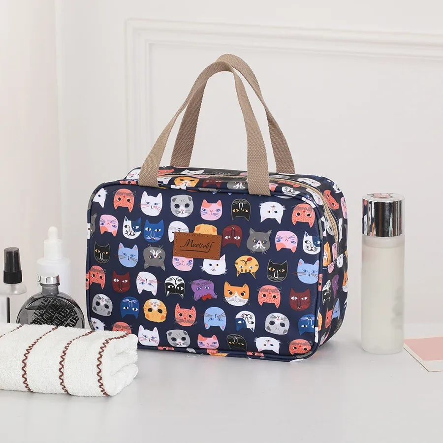 trousse de toilette portative de grande capacité, trousse de maquillage, sac de rangement portable étanche pour le bain et le fitness