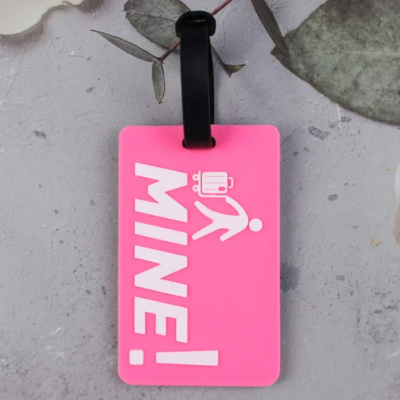 étiquette de bagage en pvc avec animaux de dessin animé, 1 pièce, pour femmes et hommes, accessoires de voyage de vacances, étiquettes de valise, nom, identification, adresse, étiquettes de bagage de voyage