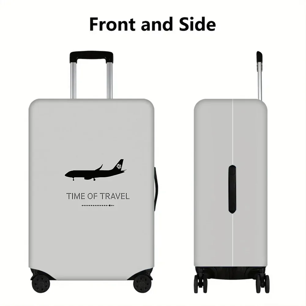 housse valise polyester protection voyage gris bleu noir minimaliste imprimé avion anti poussière élastiques