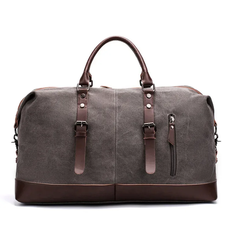 sac de voyage en toile pour hommes, en cuir pu, bagages d'extérieur, voyage, fitness, photographie, sac à main de grande capacité, sac à dos à bandoulière