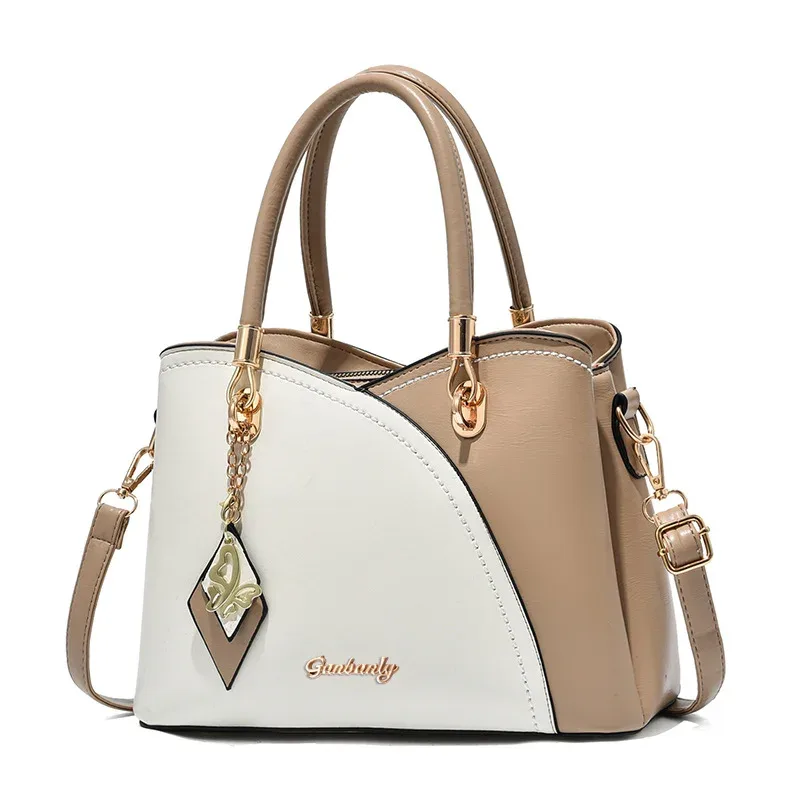 sac à main tendance et polyvalent pour femme d'âge mûr, grande capacité, motif écossais color-block, idéal pour les trajets quotidiens ou comme cadeau.