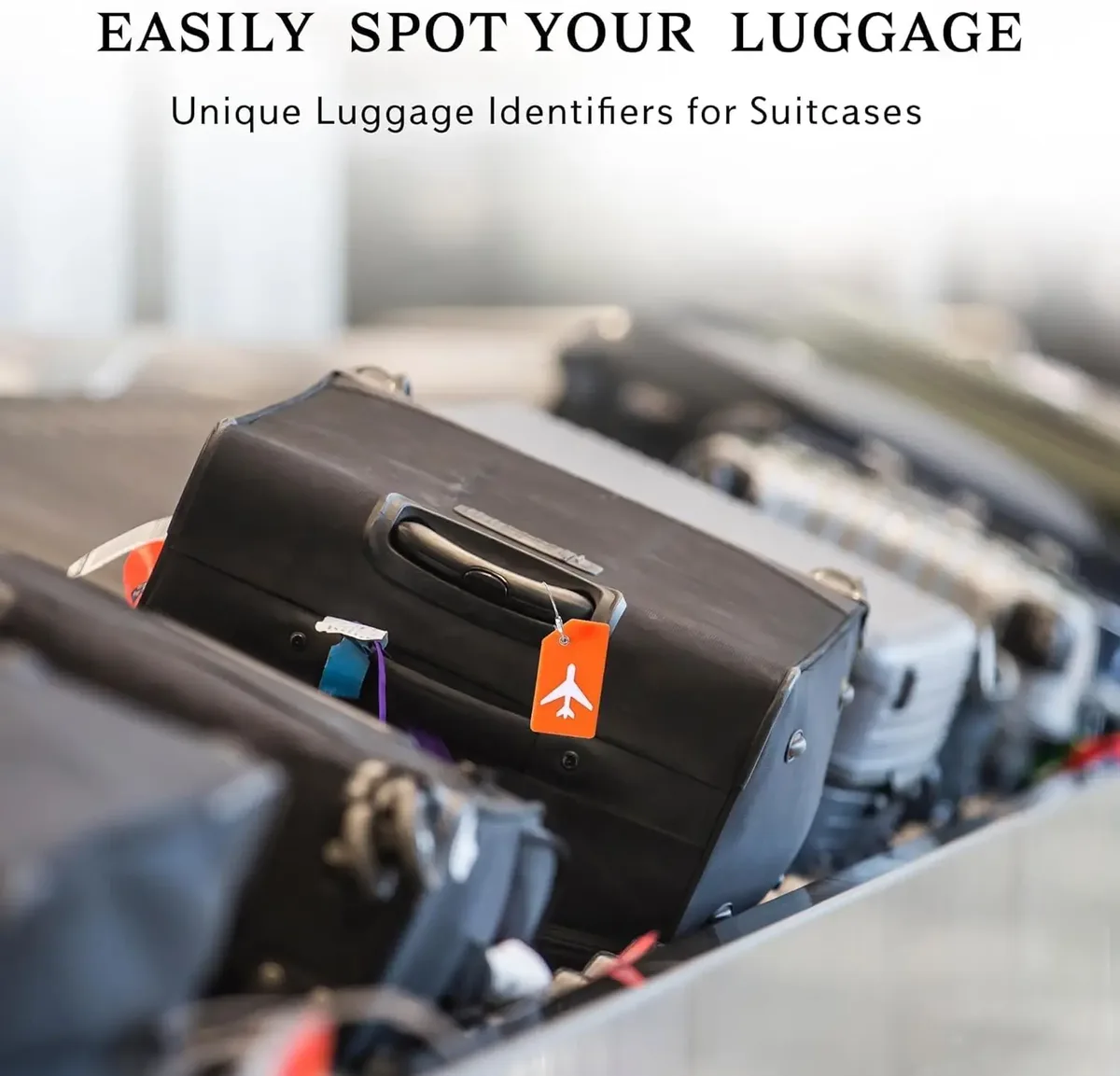 étiquette bagage silicone motif avion blanc fond noir couleur multiple reconnaissance facile information personnelle protection usage voyage
