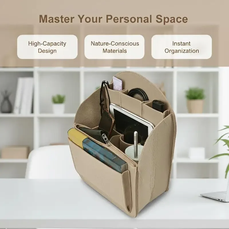 organisateur de sac en feutre léger, grande capacité, pliable, portable, pour sac fourre-tout, sac à bandoulière, usage quotidien