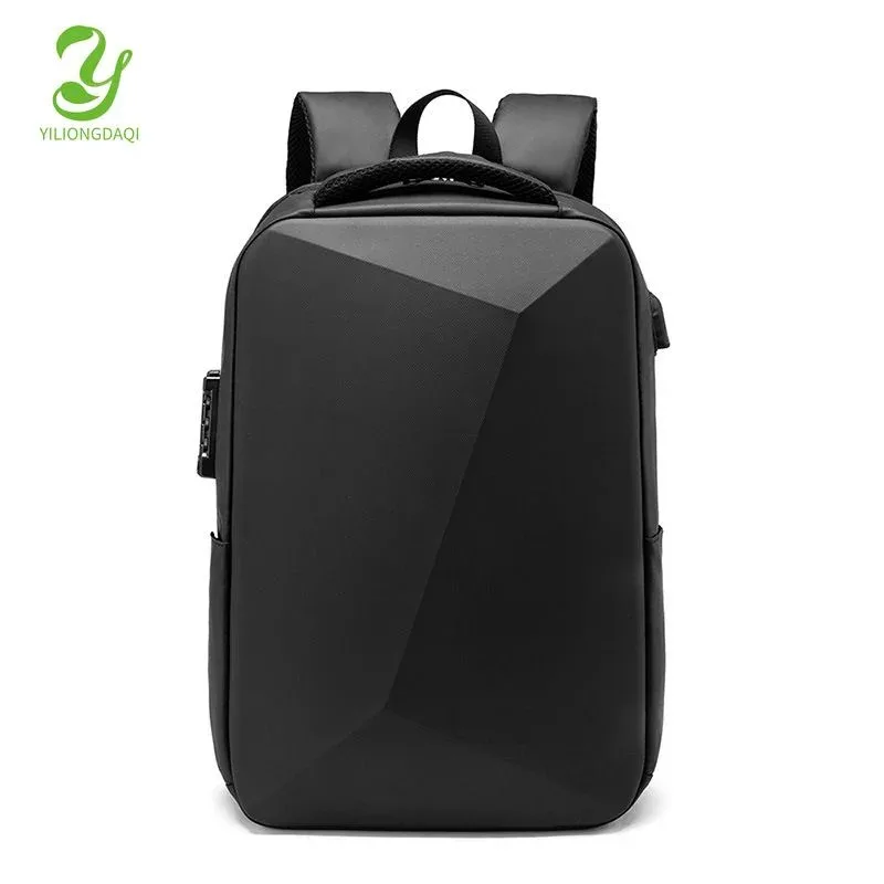 sac dos abs olighard shell multifonction antivol étanche polyester noir triangles carrés bandes latérales poignée souple ceinture air compartiment voyage affaires étudiant