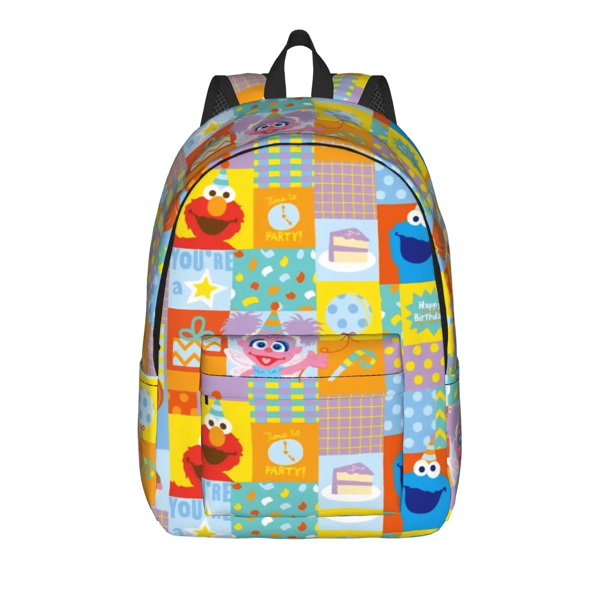 sac à dos décontracté sesames streets, durable, pour le lycée, la randonnée, les voyages, motif de faces cubiques, sac à dos de jour pour hommes et femmes, sacs en toile pour l'université