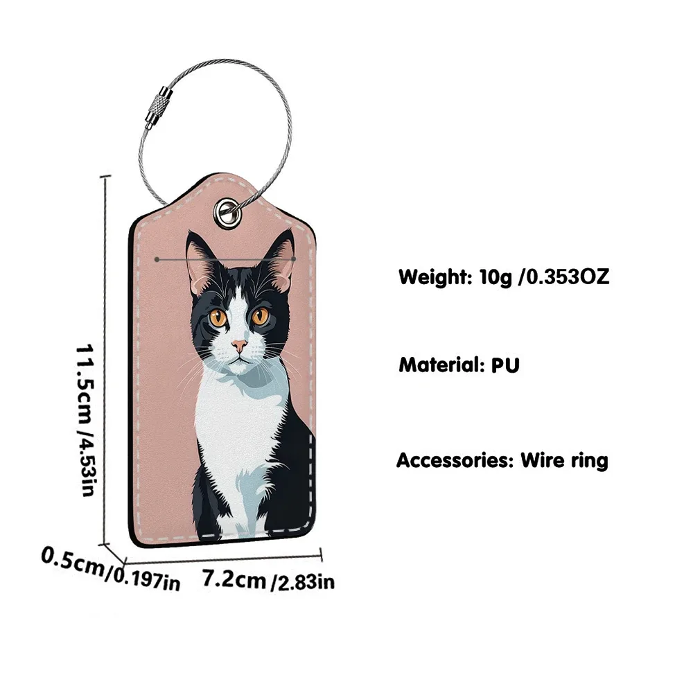 offre spéciale animaux mignons en cuir étiquette de bagage d'affaires étiquette d'adresse de valise étiquette de valise d'embarquement étiquette nom id adresse clip