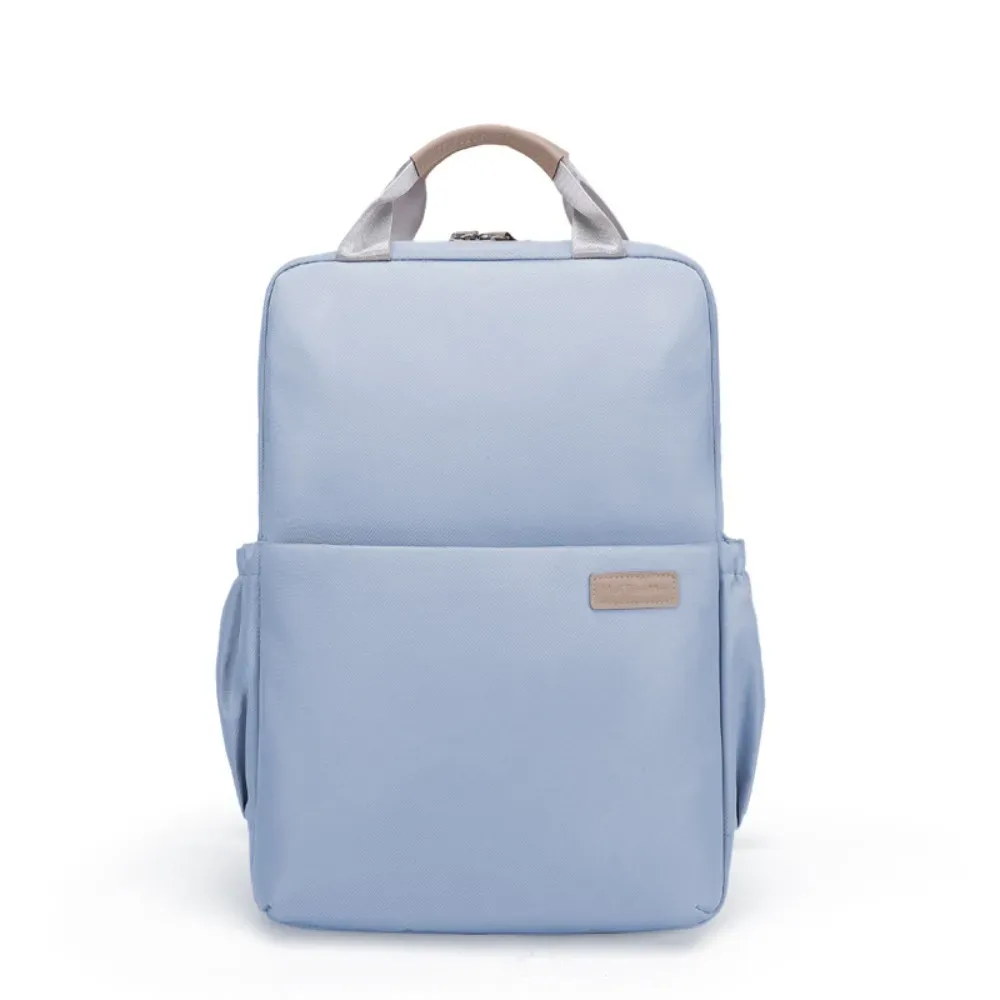 sac dos nylon bleu rose pâle noir antichoc imperméable poche téléphone épaules confortables usage voyage école