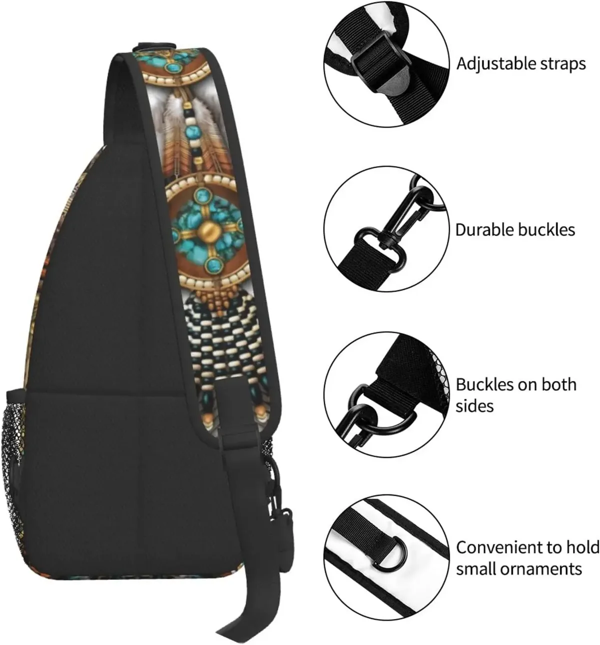 sac à dos indien à bandoulière, sac à dos à bandoulière décontracté, sac à dos de poitrine pour hommes et femmes, sport, randonnée, salle de sport