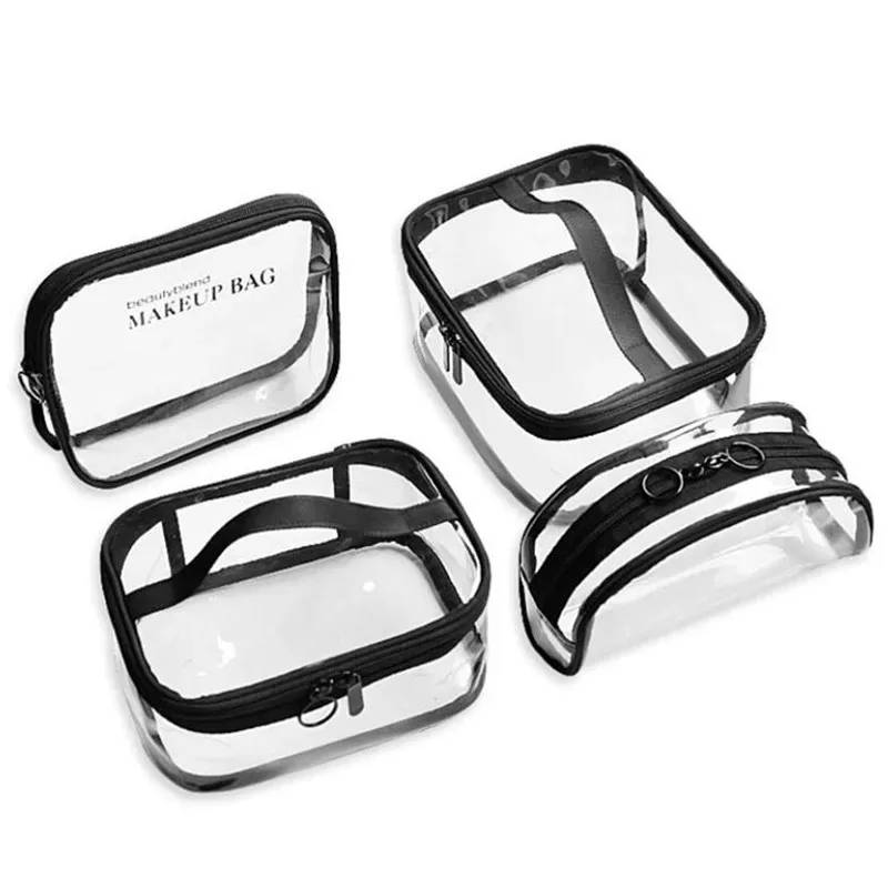 sac à cosmétiques de bain en pvc transparent imperméable pour femmes, trousse de maquillage de voyage avec fermeture éclair, organisateur de lavage de beauté, kit de rangement de toilette