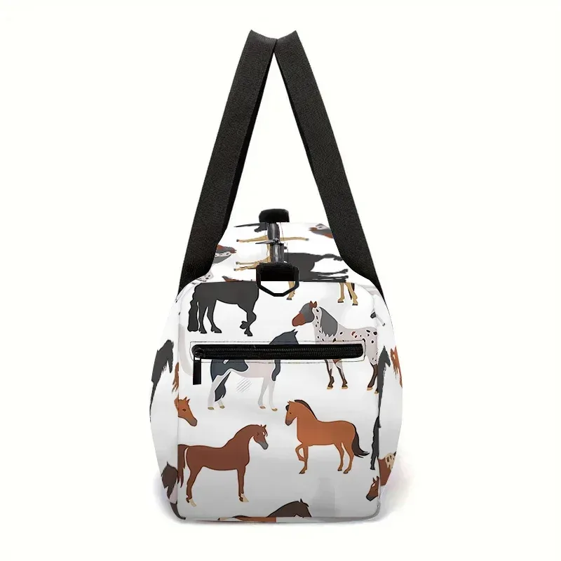 sac de voyage à grande capacité pour garçons et filles, motif animal de dessin animé, cheval, meilleurs cadeaux, sac de voyage 2d en dessin animé, sac à main pour enfants