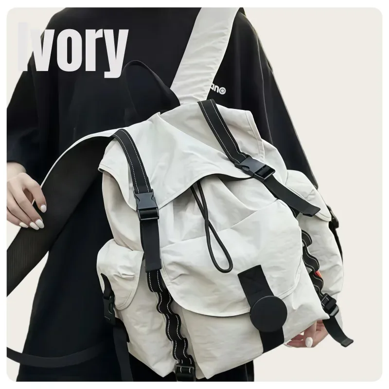 sac à dos de voyage et d'extérieur de style coréen, tendance, léger, grande capacité, en tissu hydrofuge, pour hommes et femmes