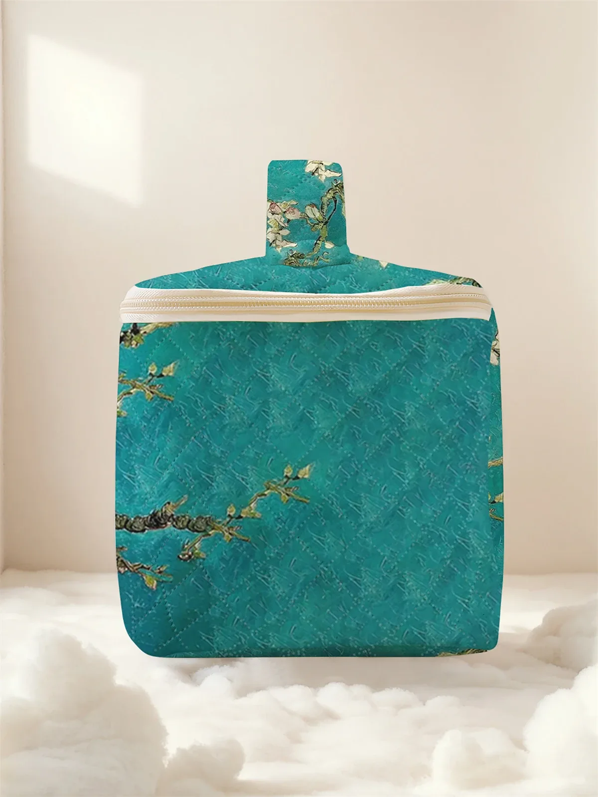 1 pièce, cosmétiques de voyage portables avec motifs floraux, sac de rangement de voyage de grande capacité, trousse de maquillage mignonne et élégante