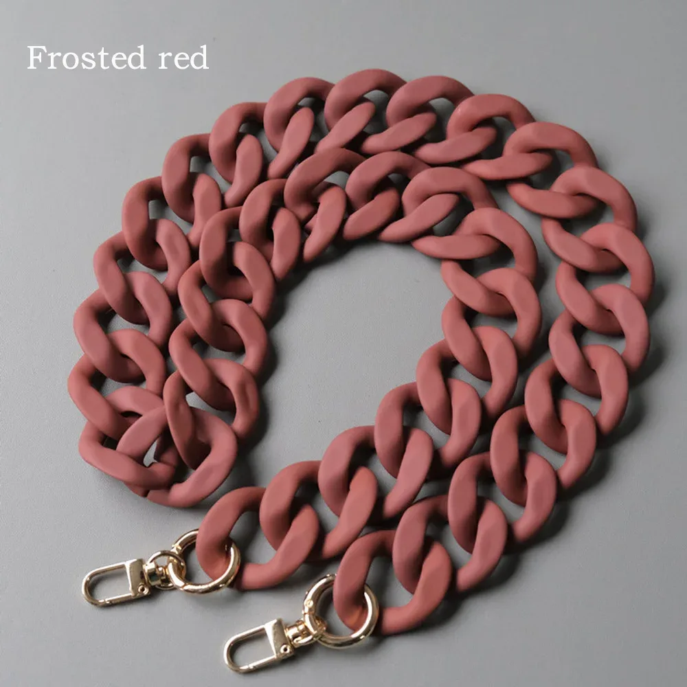 chaîne silicone maillons entrelacés boucles dorées accessoire voyage sangle remplacement noir blanc marron rose pâle gris vert