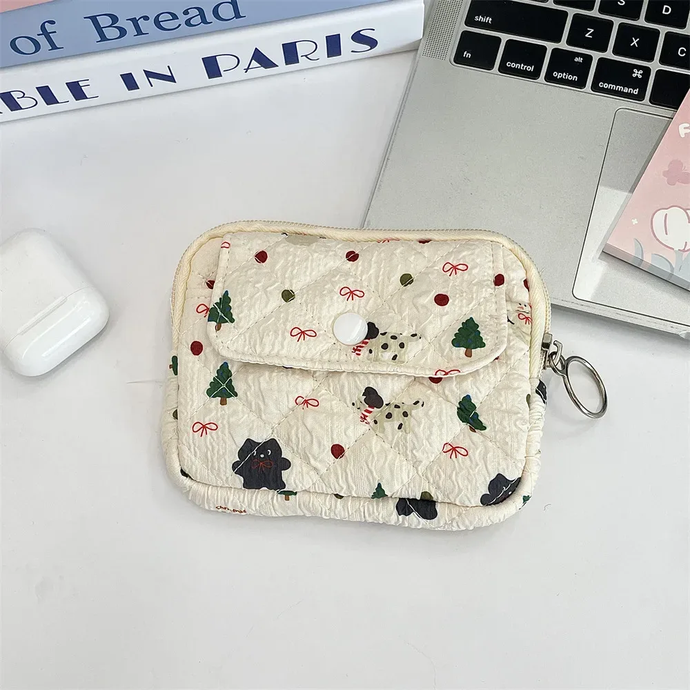 trousse cosmétique tissu coton motifs dessins animaux poche avant zippée format petite boîte usage voyage femmes