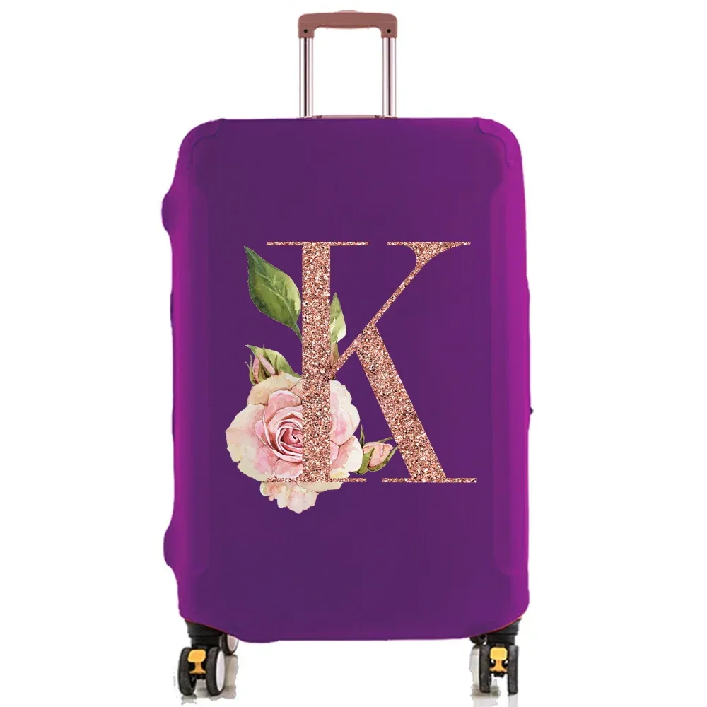 housse de protection pour bagages de 18 à 32 pouces, accessoires de voyage, tissu extensible illimité en or rose, housse anti-poussière, boîtier de chariot