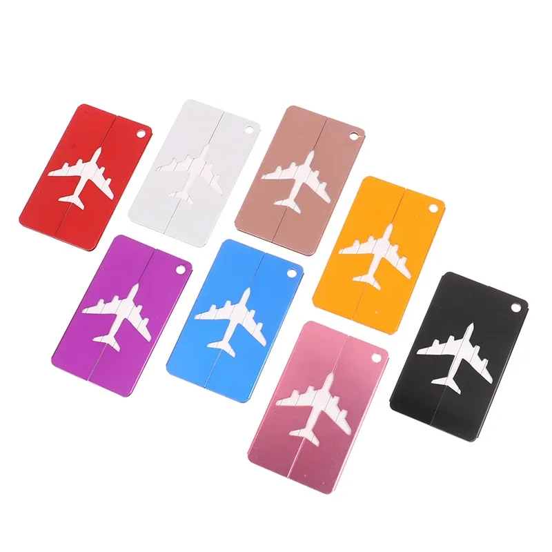 étiquettes de bagage de voyage en alliage, porte-étiquette d'adresse de valise, étiquettes de nom de bagage en métal, accessoires d'infraction, 1pc
