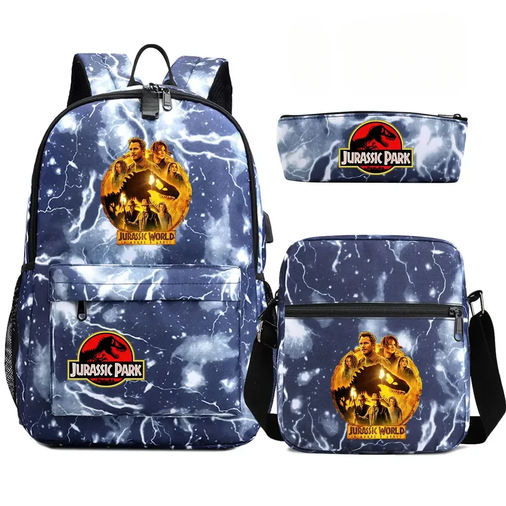 sac à dos de voyage avec serrure antivol usb pour garçon et fille, cartable pour livre d'école pour enfants, sac à stylo, 3 pièces