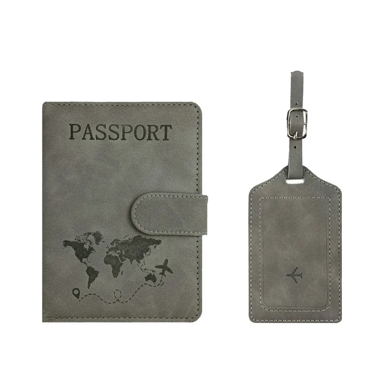 porte-passeport personnalisé, étiquette de bagage, boîte cadeau, accessoires de voyage tendance diy, vente en gros, gravure de logo, portefeuille de voyage