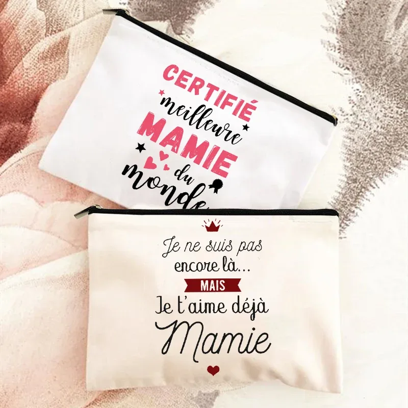 sacs à cosmétiques college avec fermeture éclair, cadeaux pour mamie, trousse de maquillage, meilleure grand-mère du monde, poudres de toilette, annonce de grossesse, voyage, présidence, eser