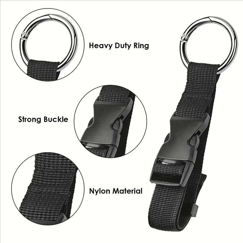ceinture fixation sac nylon robuste anneau metail boucle forte transport voyage shopping aventure plein air