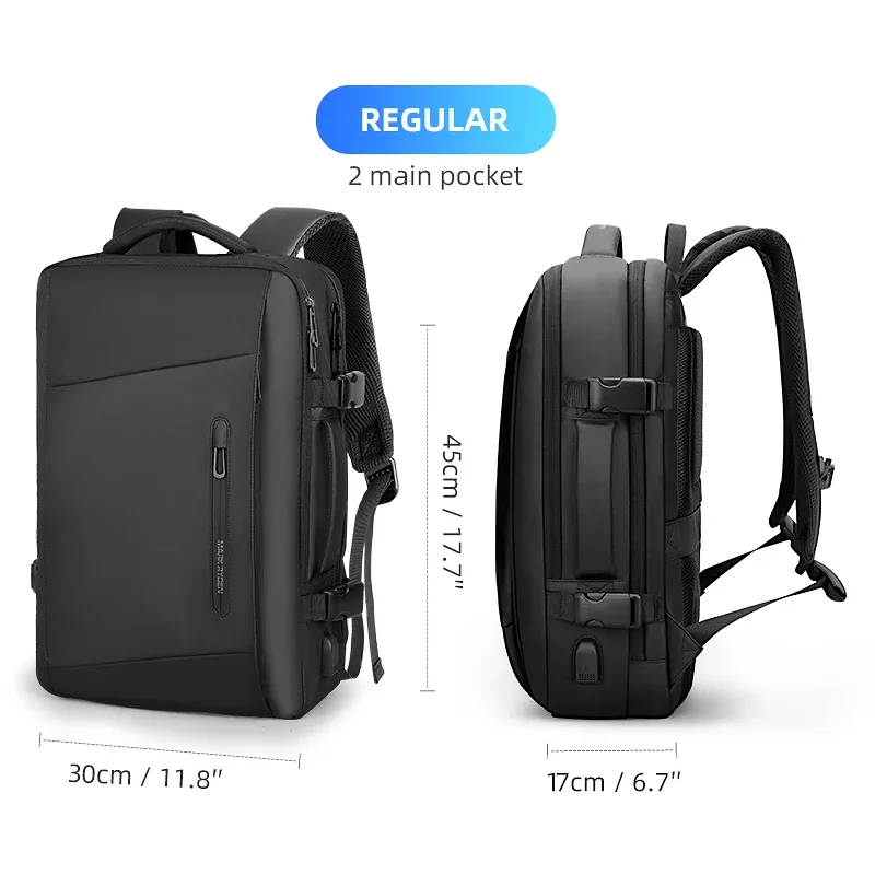 mark ryden 17 pouces sac à dos pour ordinateur portable imperméable homme sac usb recharge multicouche espace voyage homme sac anti-vol mochila