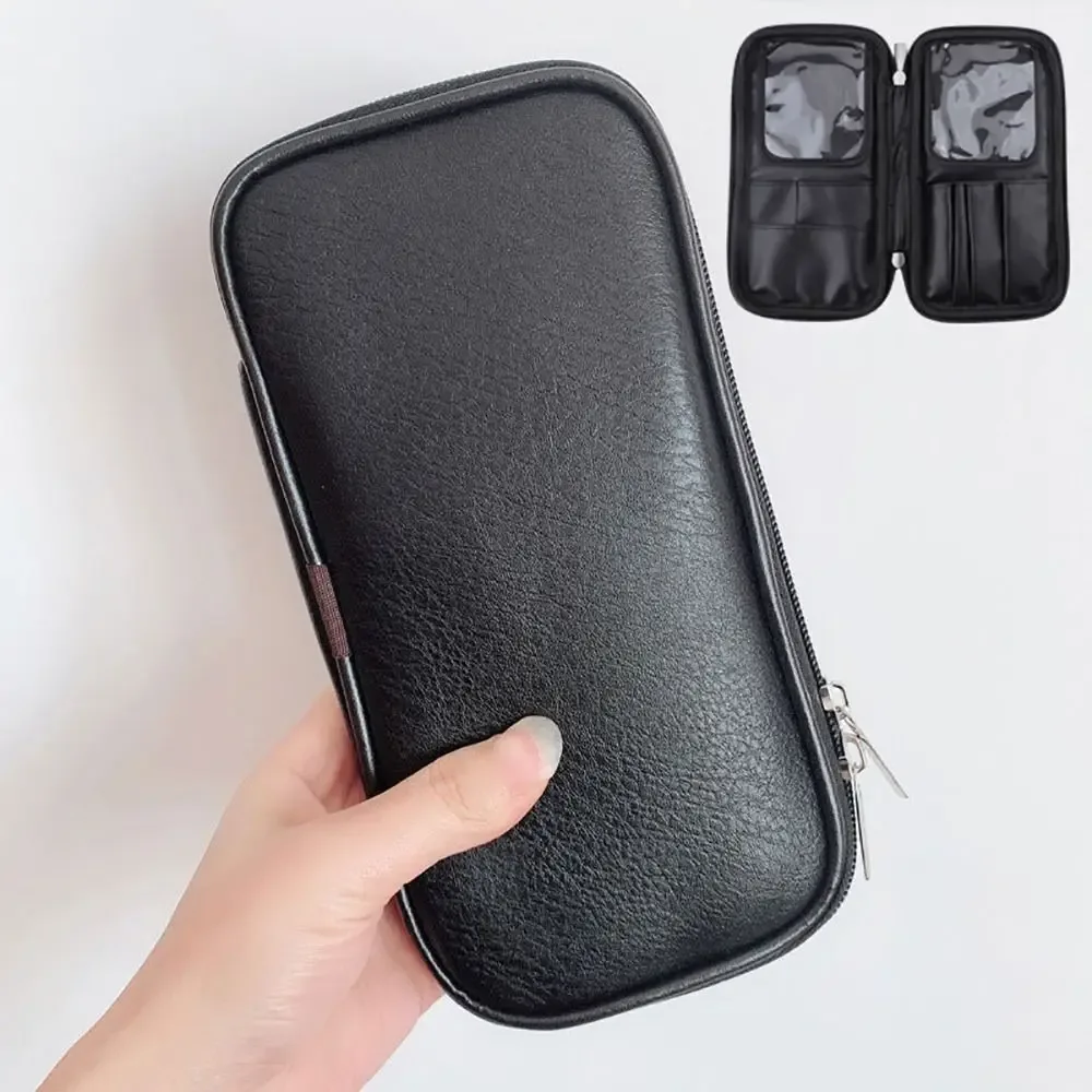 sac à pinceaux de maquillage en cuir pu durable, étui étanche à la poussière, sac cosmétique portable, évaluation de voyage