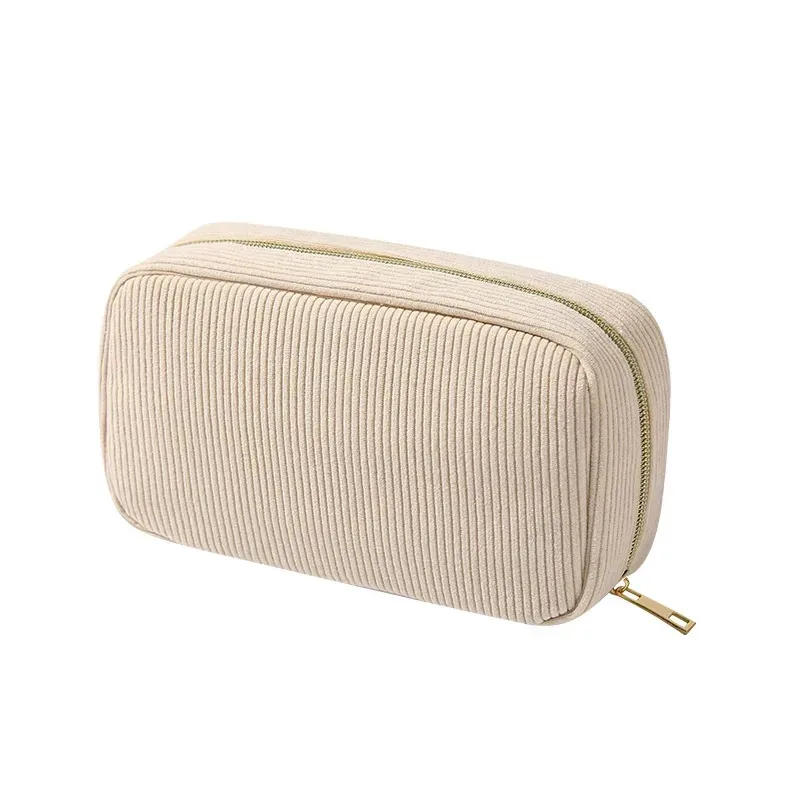 sac à cosmétiques de voyage en velours côtelé, sac de rangement de maquillage portable, sacs à main pour femmes, organisateur de maquillage à fermeture éclair, sac de rangement de voyage et sac de maquillage