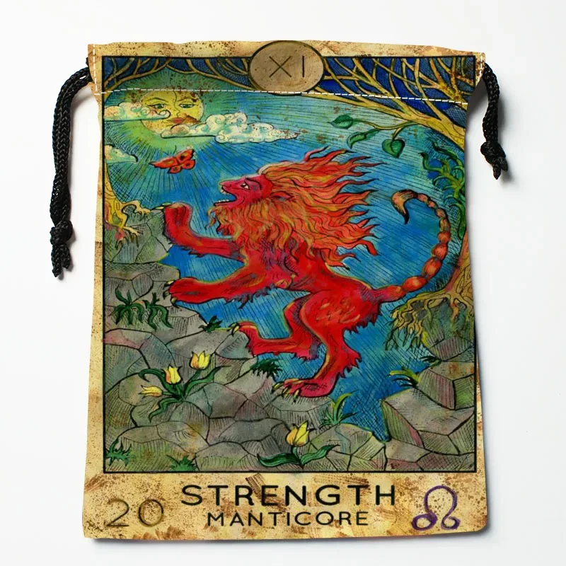 sacs à cordon personnalisés tarot, sacs cadeaux imprimés 18*22cm, pochette de voyage, sac de rangement pour vêtements, sac à main, trousse de maquillage