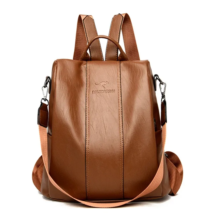 sac à dos en cuir anti-vol pour femmes, sac à bandoulière vintage pour dames, sac de voyage de grande capacité, sacs d'école pour filles mochila feminina