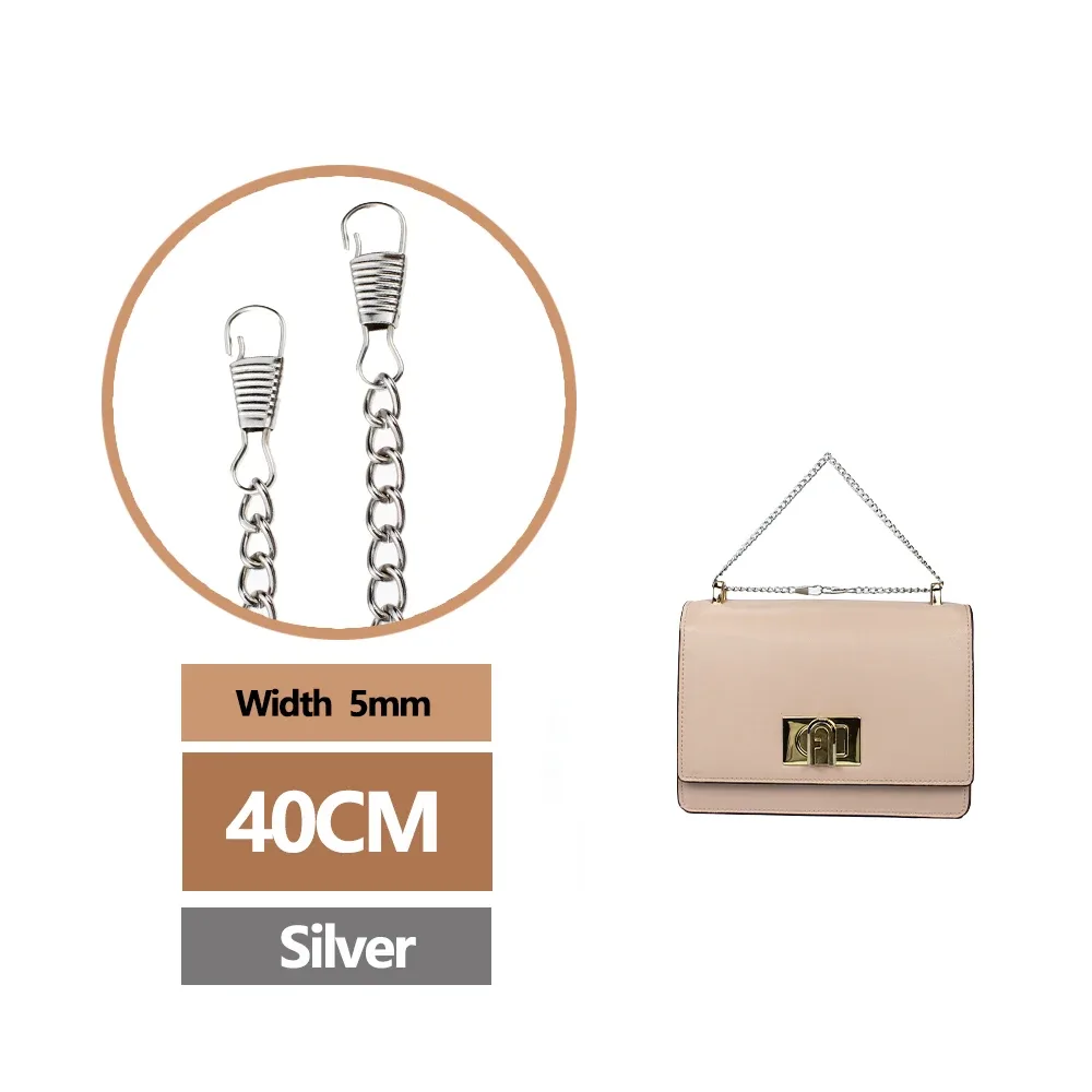 sacs en métal jopurse avec boucles pour femmes, sangle initiée pour sacs, remplacement de sac à bandoulière, accessoires jobag, largeur 5mm, 40 cm, 60 cm, 120cm