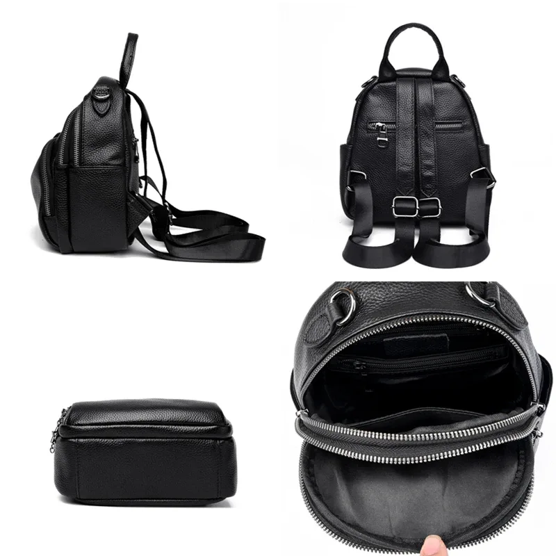 sac à dos en cuir véritable de haute qualité pour femmes, sac à dos de voyage de luxe pour dames, sac à bandoulière pour filles, sac d'école en cuir de vache, mochila