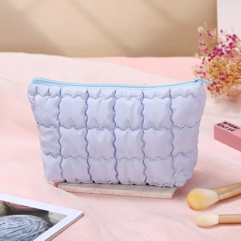 sac à main cosmétique à bulles pour femmes, organisateur de voyage, maquillage nuage, rouges à lèvres, pochette en coton, sac à fermeture éclair de grande capacité