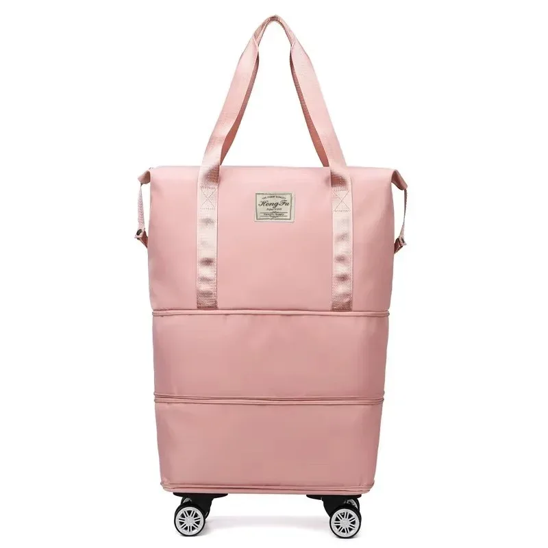Sac de voyage en tissu Oxford de grande capacité, avec compartiment de séparation pour articles secs et humides, sac de voyage d'affaires, roues universelles amovibles.