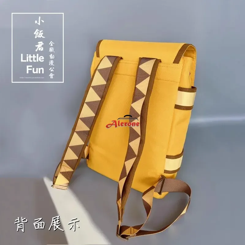 sac dos oxford jaune marron logo blanc fermeture glissière polyester voyage adolescents décontracté chasseur étudiant capacité trente cinq litres