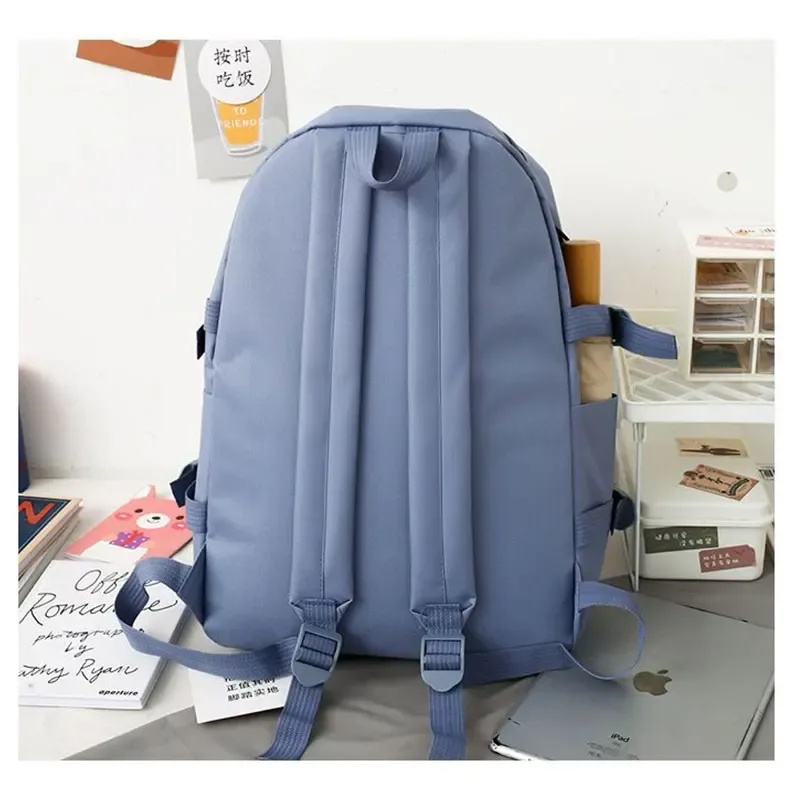 sac dos nylon beige poche ouverte fermeture éclair haut volume voyage école mode adolescente