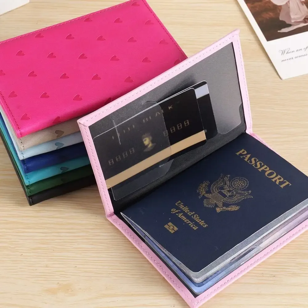 housse de protection pour passeport imprimée fashion love, en cuir pu, étui de voyage mignon pour passeport, porte-passeport portable