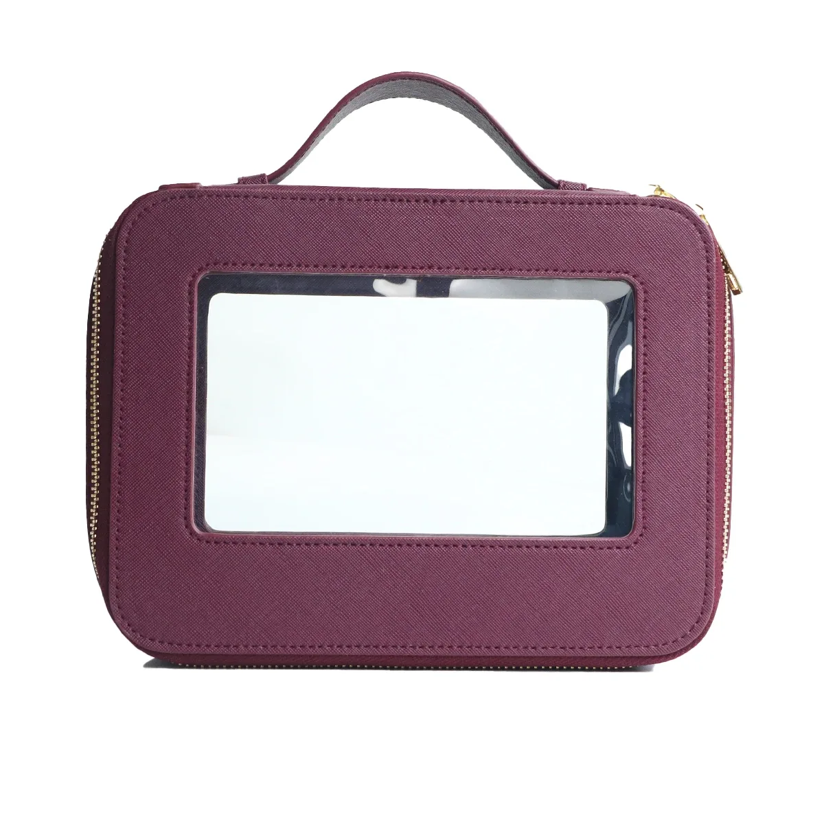 pochette à maquillage personnalisée en cuir, sac de rangement pour pinceaux de maquillage imperméable, sac de rangement portable en pvc pour soins de la peau, trousse de toilette