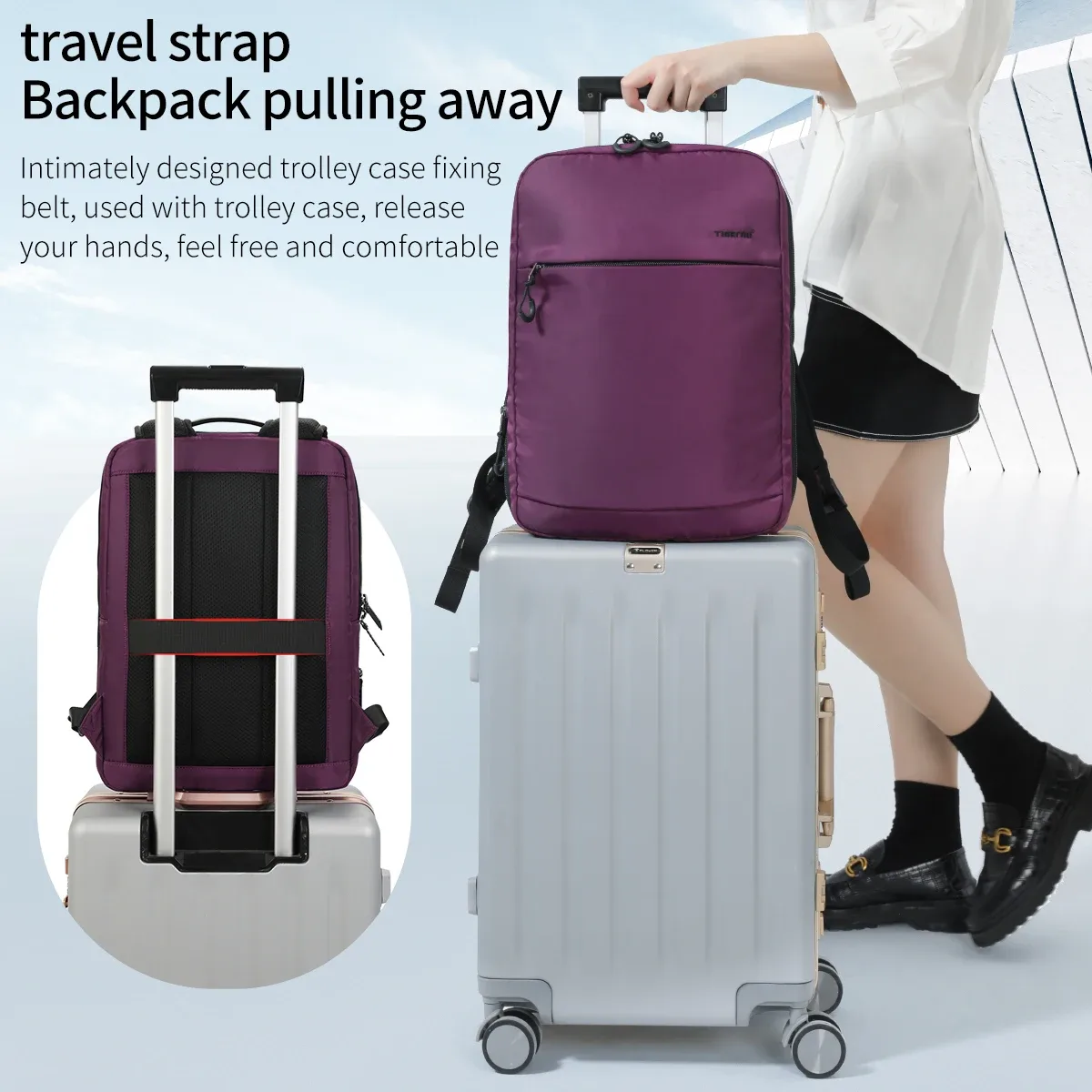 tigernu – nouveaux sacs à dos multifonctionnels pour femmes, sacs légers pour ordinateur portable, extensibles, pour voyage d'affaires, pour l'école
