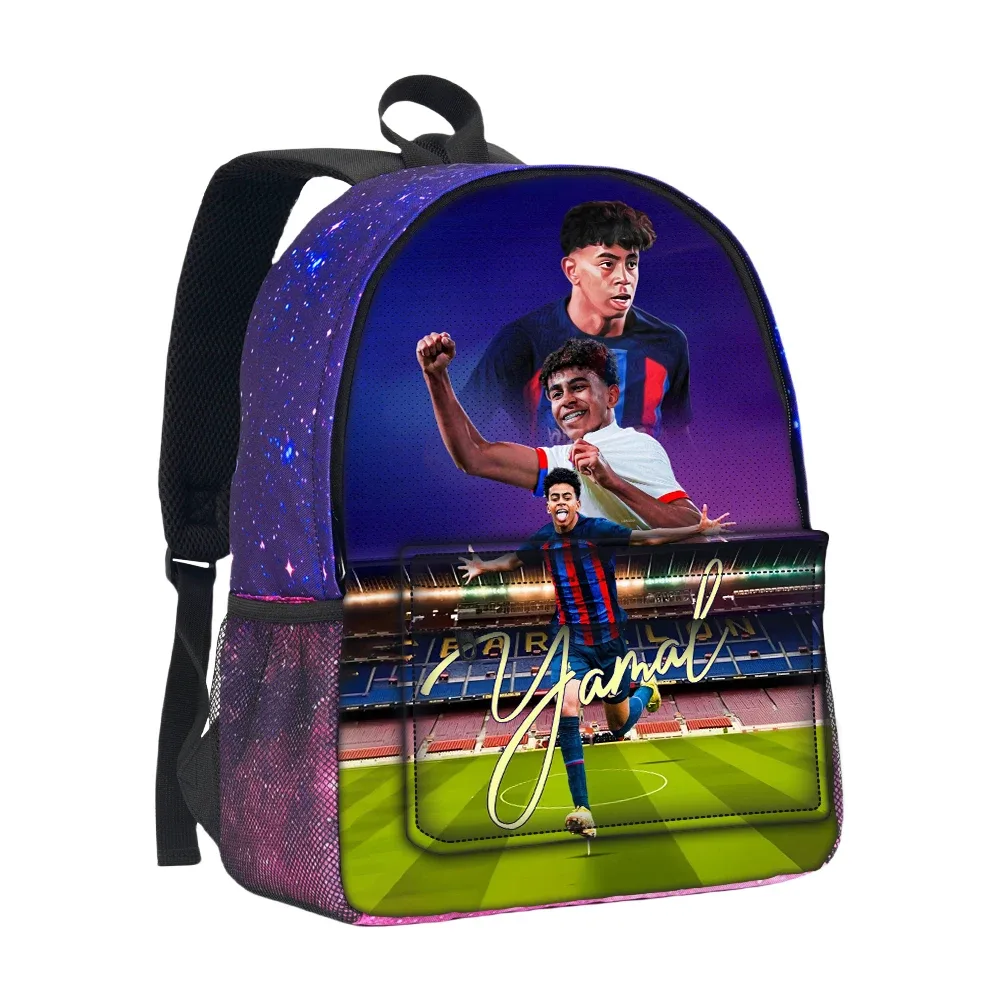 sac à dos pour garçons et filles, sac à dos football star starry sky, sac d'école l-lamin yamal, grande capacité, mochila rucksack school