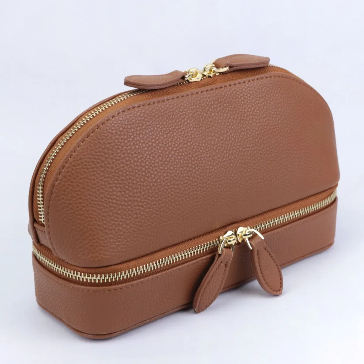 sac cosmétique en cuir de galets de chancelier personnalisé gratuit pour femmes, boîte de rangement de bijoux de boucle d'oreille, boîte à bijoux de voyage en cuir inforleather à fermeture éclair