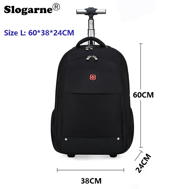 sac à dos à roulettes multifonctionnel pour hommes, sacs de voyage d'affaires, grande capacité, valise étanche, sac de voyage pour ordinateur portable, cartable à 2 roues
