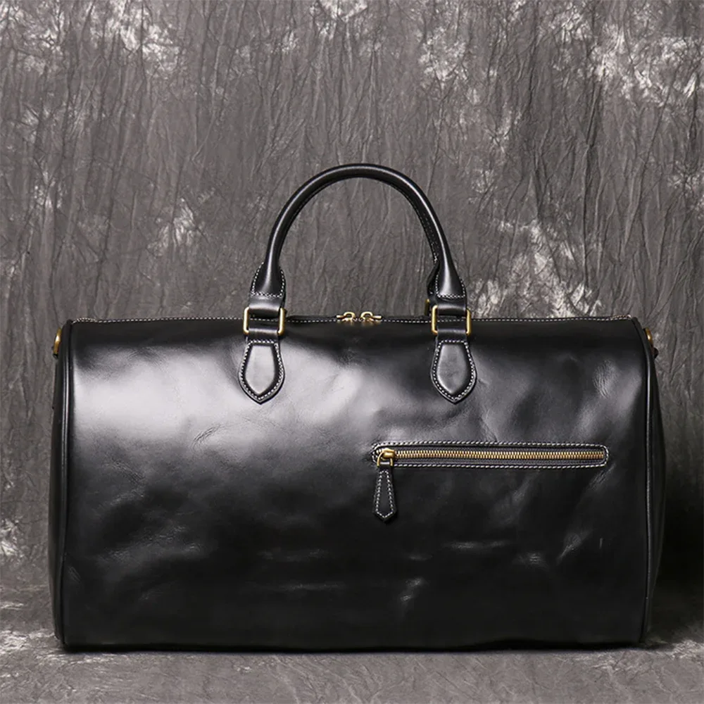 luokir en cuir véritable vintage crazy horse cuir hommes sac de voyage à main épaule bandoulière sac à bagages pochette d'ordinateur