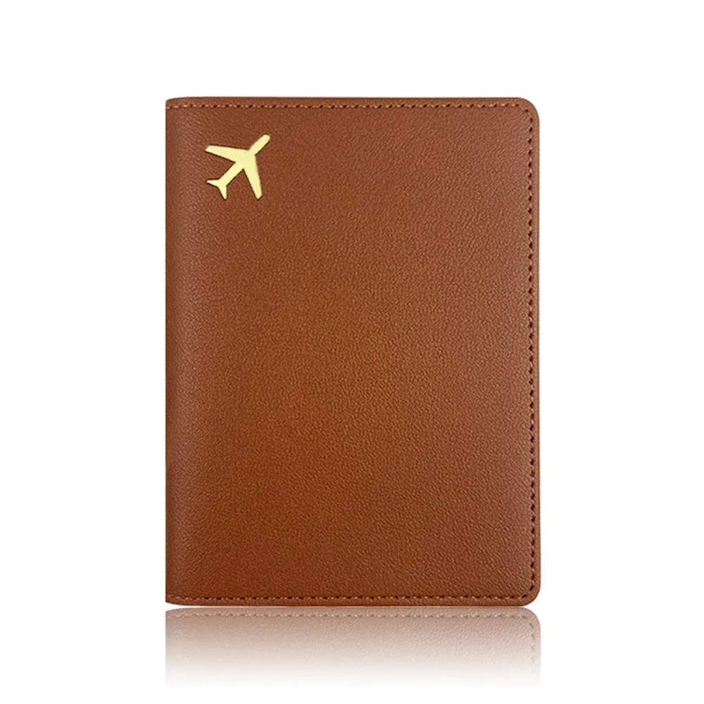 porte-passeport avec initiales personnalisées, couverture d'accessoires de voyage en avion doré, nom personnalisé, cadeau de mariage, logo de l'entreprise, manchon de passeport