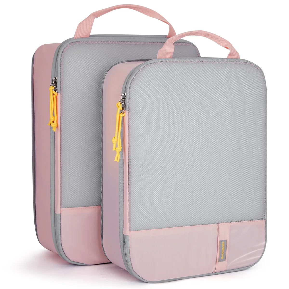 sac voyage polyester gris orange compression organisateur chemises poche transparent ventilation glissière portable week-end affaires vacances