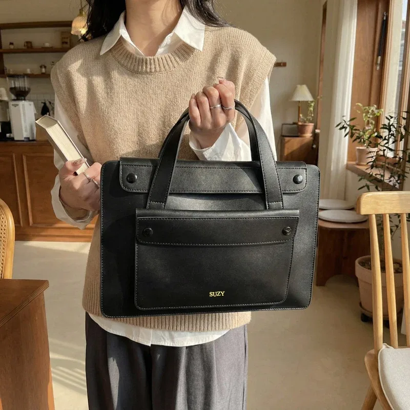 sac à main de luxe personnalisé pour le bureau, sac de transport pour femme en cuir pu, grande capacité, sac pour ordinateur portable de 14 pouces