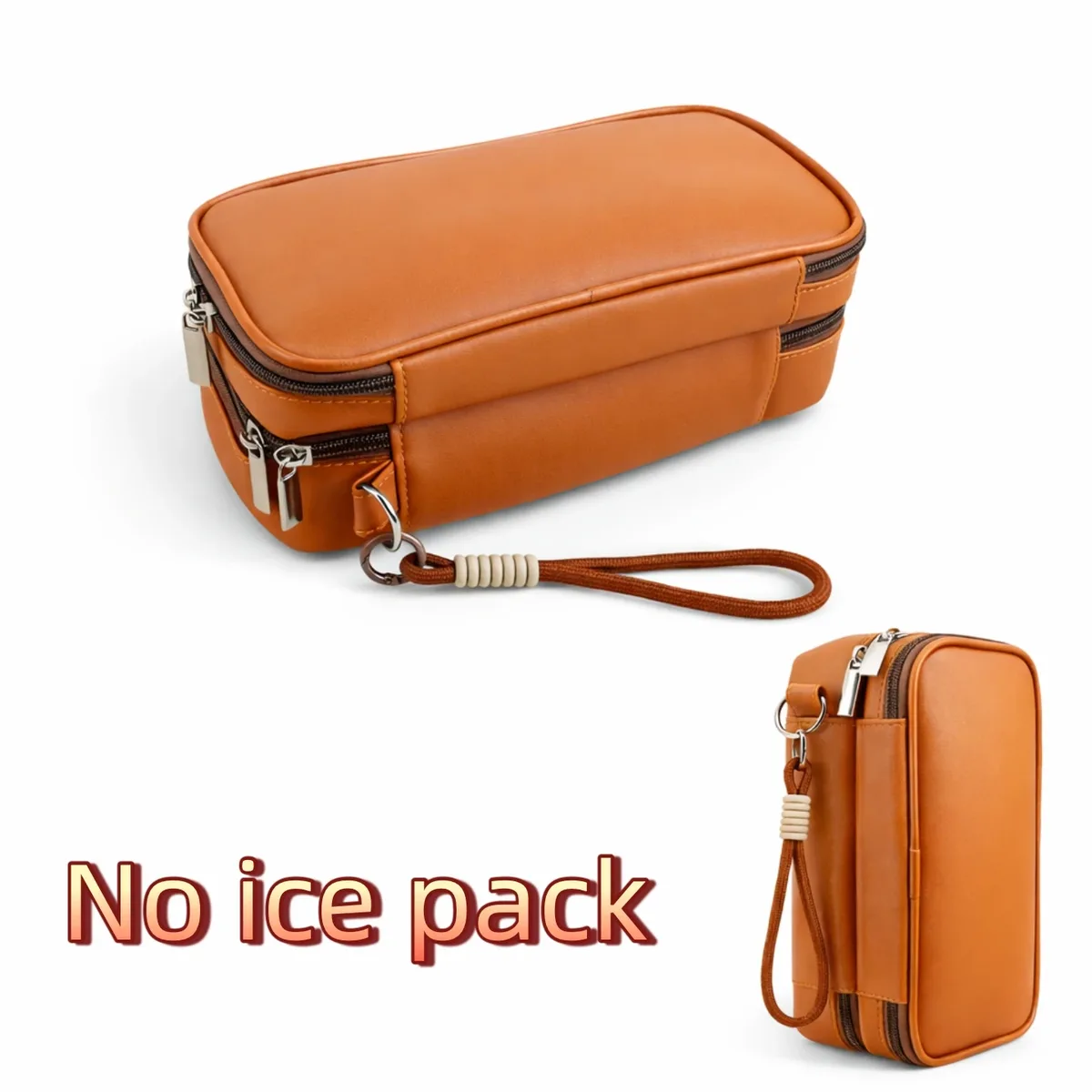 sac de rangement portable marron pour fournitures diabétiques, étui de voyage pour insuline simple ou double couche, sac seul