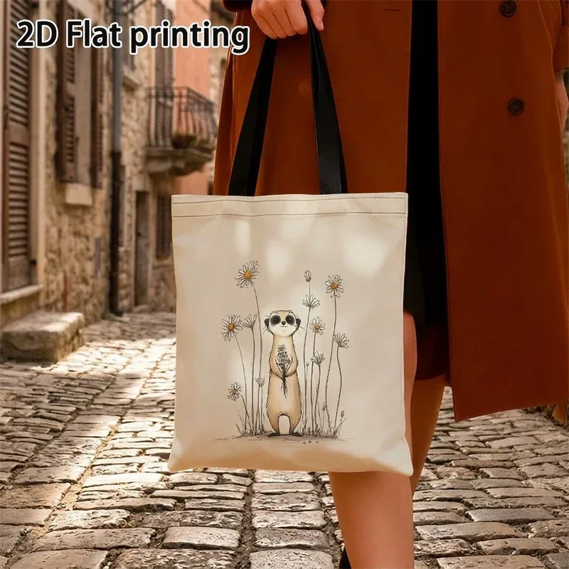 sac fourre-tout spacieux à motif de chat et de fleurs de prune, sac de shopping réutilisable à motifs vifs, sac à main durable, adapté aux magasins.