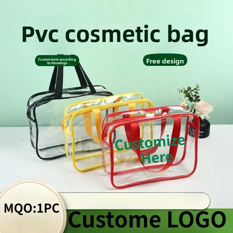 sacs de rangement transparents en pvc personnalisés avec logo imprimé, grands sacs de rangement pour jouets, sacs réutilisables transparents, sacs de voyage imperméables